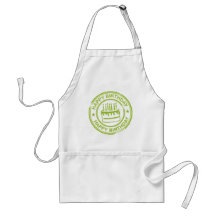 Happy Birthday -green rubber stamp effect- Apron
