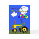Happy Birthday Green Tractor Card
