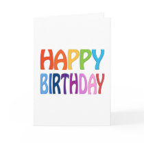 Happy Birthday - Happy Colourful Greeting Greeting Cards