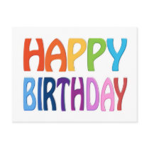 Happy Birthday - Happy Colourful Greeting Post Cards