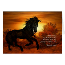Happy Birthday Horse in the Sunset Cards