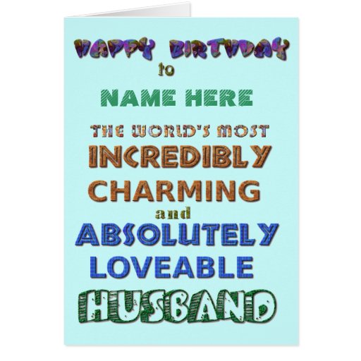 Happy Birthday Husband Card | Zazzle