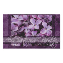 Happy Birthday in German Lilac Blossoms Rectangle Stickers