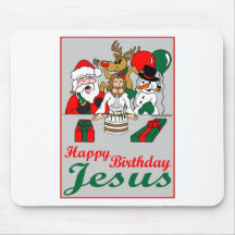 Happy Birthday Jesus Mouse Pads