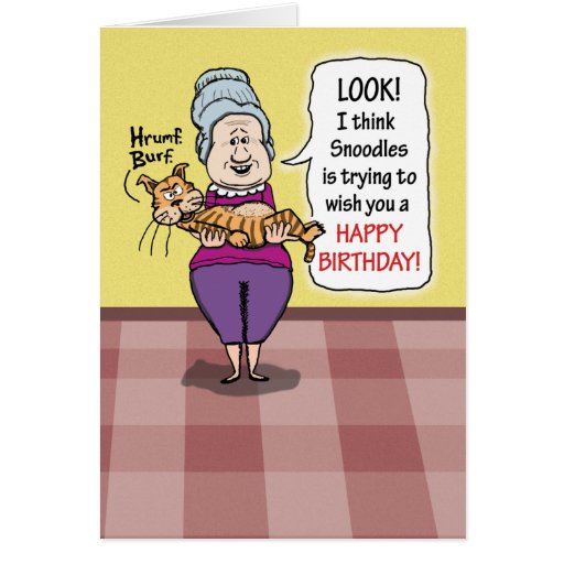 Happy Birthday - Message From the Cat Card
