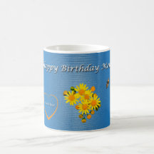 Happy Birthday Mom Butterfly Floral Mugs