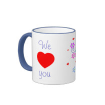 Happy Birthday Mom Flower Cup With We *Heart* You Mug