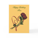 Happy Birthday Mom Red Roses Heart Card