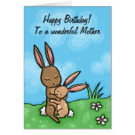 Happy Birthday Mother Bunny cuddle Greeting Cards
