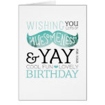 Happy birthday moustache fun typography card