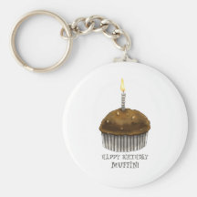 Happy Birthday Muffin Keychains