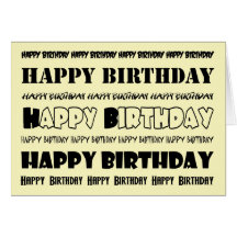 Happy Birthday Multi Text Greeting Cards