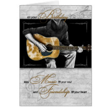Happy Birthday Music Lover - Classic Guitarist Greeting Card