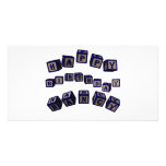 Happy Birthday Nancy toy blocks in blue. Greanancy Photo Greeting Card