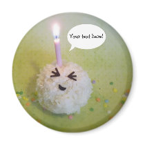 Happy Birthday Onigiri - Customizable Magnet