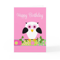 Happy Birthday Owl on a String Greeting Card