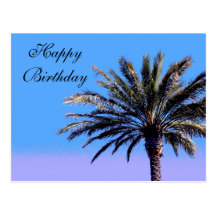 Happy Birthday palm tree Post Cards