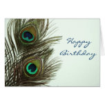 Happy Birthday Peacock Feather Card