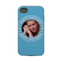 Happy Birthday Picture Frame in Blue Iphone 4 Tough Covers