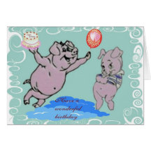 Happy Birthday Pigs Card