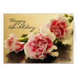 Happy Birthday Pink Carnations Floral Cards