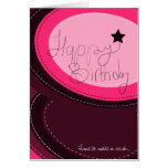 Happy Birthday pink greeting card cards
