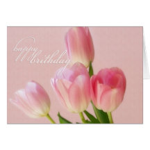 Happy Birthday-Pink Tulips Card