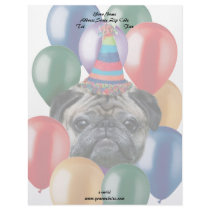 Happy Birthday pug dog letterhead