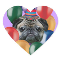 Happy Birthday pug dog Stickers