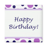 Happy Birthday! Purple Navy Blue Dots Light