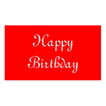 Happy Birthday. Red and White. Custom Business Card Templates