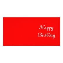 Happy Birthday. Red and White. Custom Photo Card