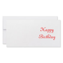 Happy Birthday. Red and White. Custom Personalized Photo Card