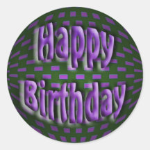 happy birthday round sticker