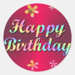 Happy Birthday Round Stickers