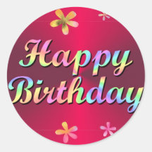 Happy Birthday Round Stickers