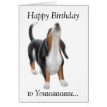 Happy Birthday Singing Basset Hound Dog Card