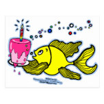 Happy Birthday, Sparky with a cake and candle Post Card