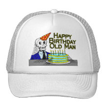 Happy Birthday Spider Web Old Man Trucker Hats