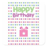 Happy Birthday spotty card stickers