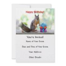Happy Birthday Squirrel Personalized Announcement