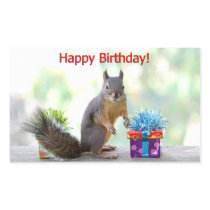 Happy Birthday Squirrel Stickers