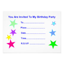 Happy Birthday Stars Personalized Invitation
