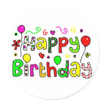 Happy Birthday Round Sticker