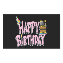 Happy Birthday Rectangle Stickers