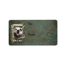 Happy Birthday - Stone Paws - Bulldog Personalized Address Labels