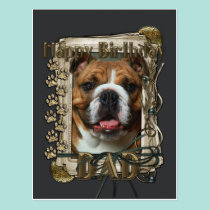 Happy Birthday - Stone Paws - Bulldog postcards