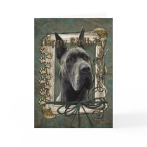 Happy Birthday - Stone Paws - Great Dane - Grey