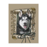 Happy Birthday - Stone Paws - Siberian Husky postcards