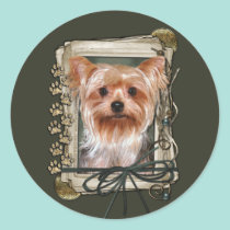 Happy Birthday - Stone Paws - Yorkshire Terrier stickers